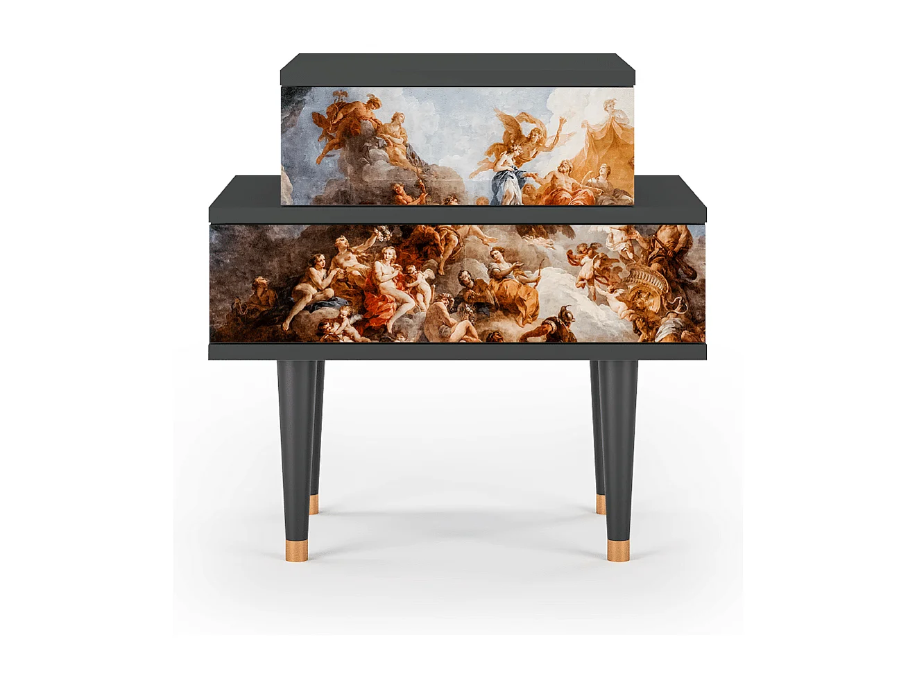 Stolik nocny - 58х58х41 cm - NS1 - Versailles, Antracyt