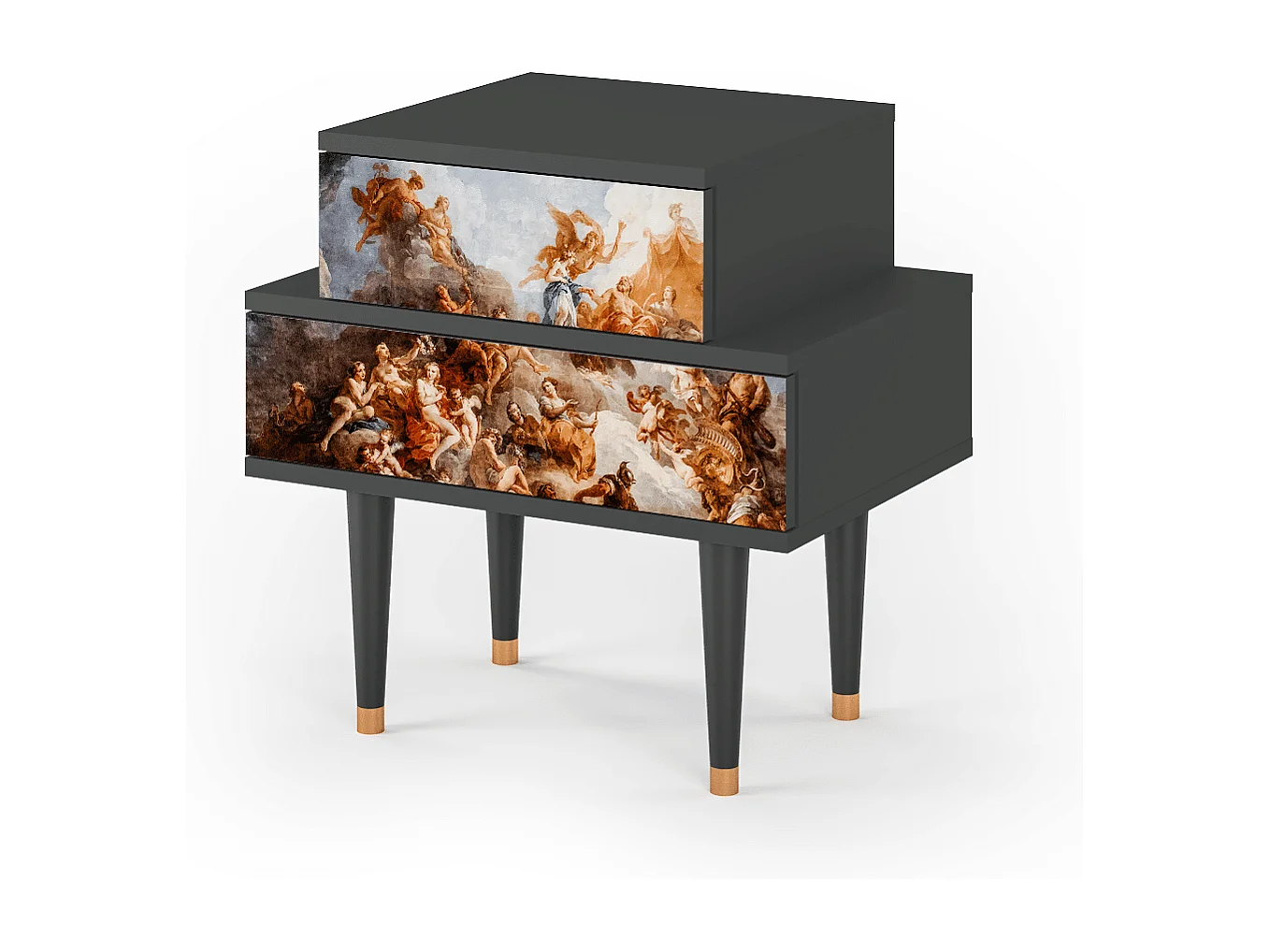 Stolik nocny - 58х58х41 cm - NS1 - Versailles, Antracyt