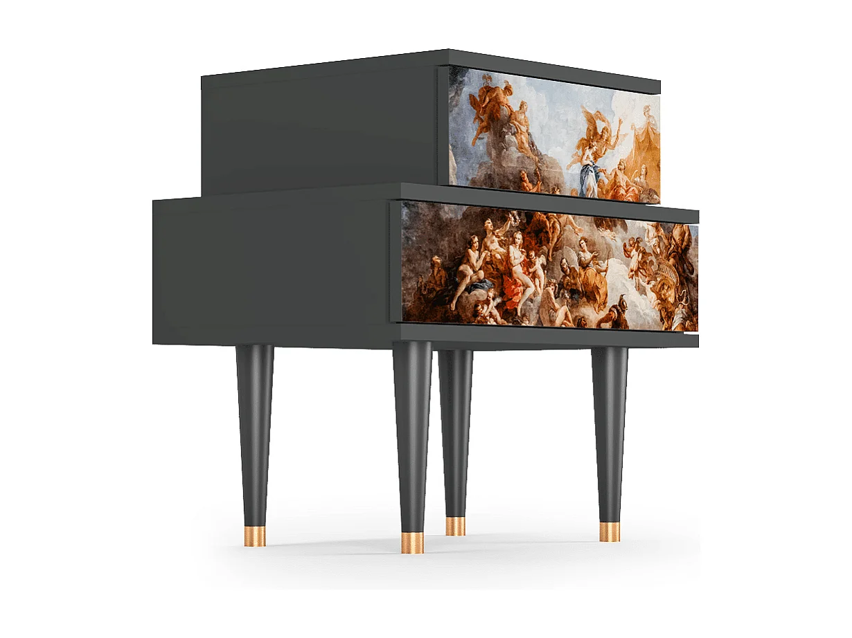 Stolik nocny - 58х58х41 cm - NS1 - Versailles, Antracyt