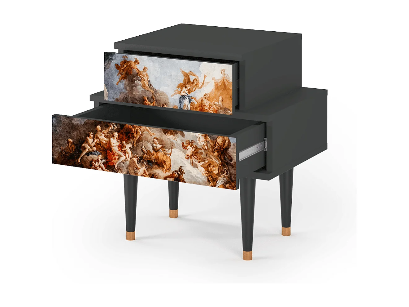 Stolik nocny - 58х58х41 cm - NS1 - Versailles, Antracyt