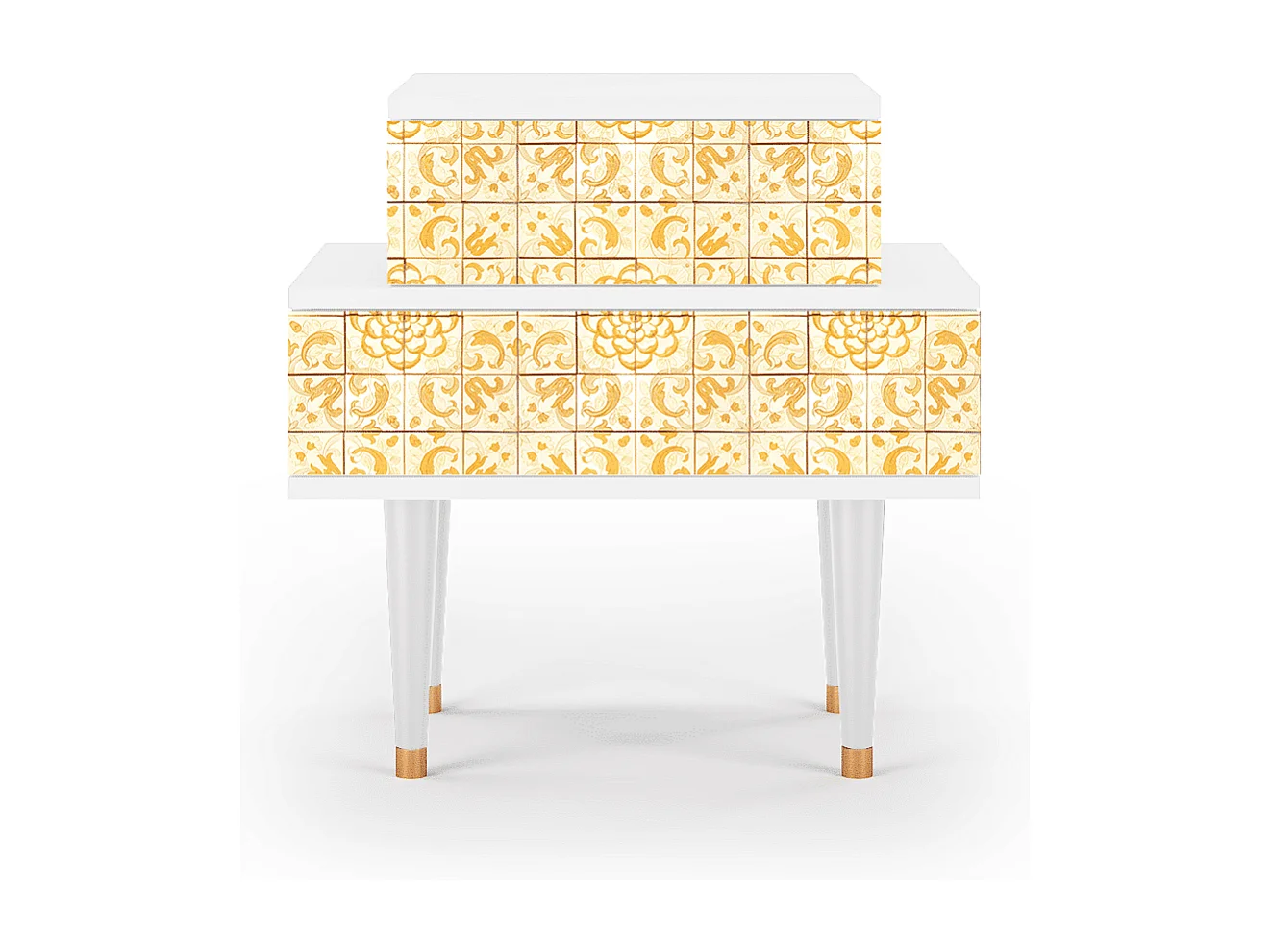 Nachtkastje - 58х58х41 cm - NS1 - Sunshiny Tile, Wit