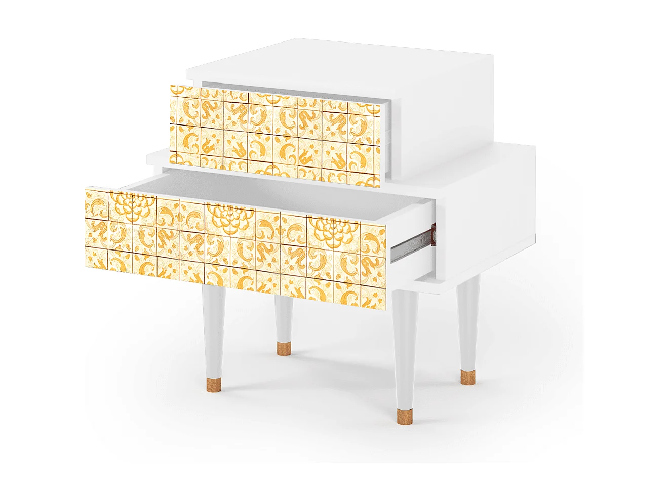 Nachtkastje - 58х58х41 cm - NS1 - Sunshiny Tile, Wit