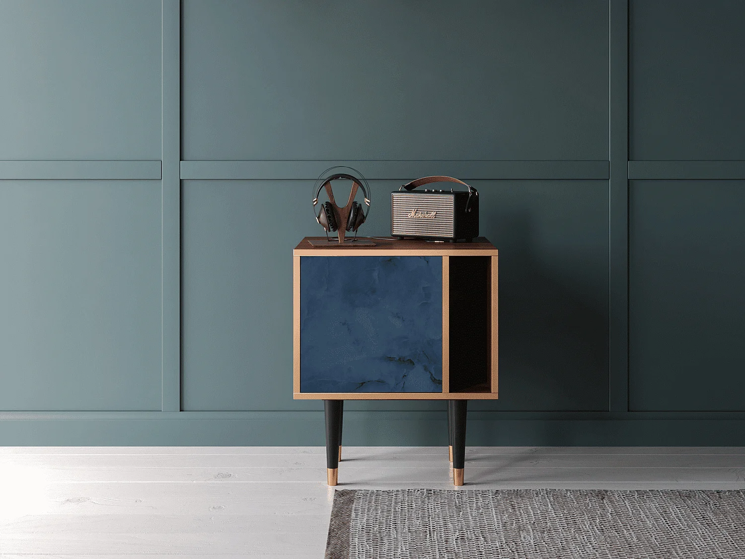 Table de nuit - 57х69х48 cm - S2 - Endless Galaxi, Noyer