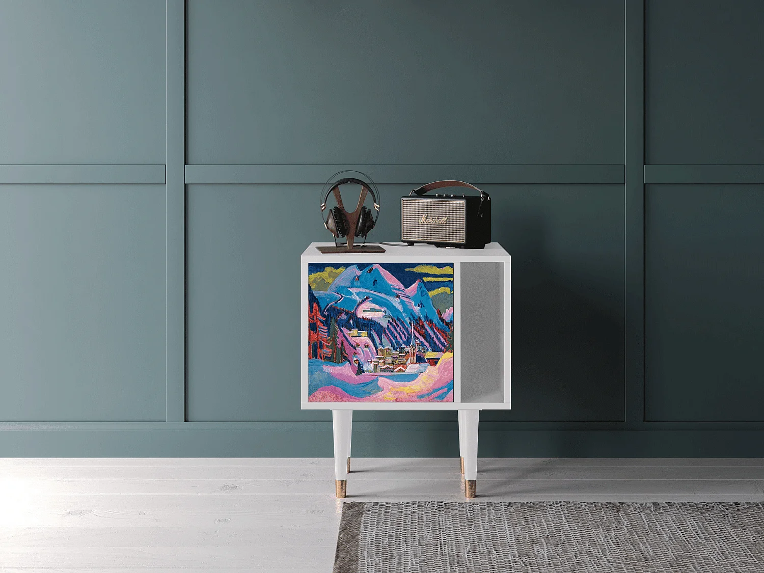 Table de nuit - 57х69х48 cm - S2 - Davos Winter, Blanc