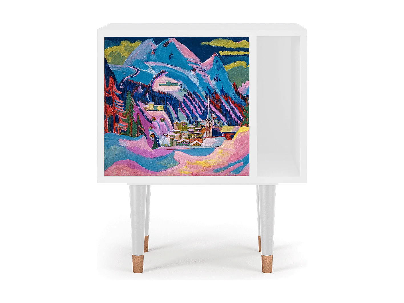 Table de nuit - 57х69х48 cm - S2 - Davos Winter, Blanc