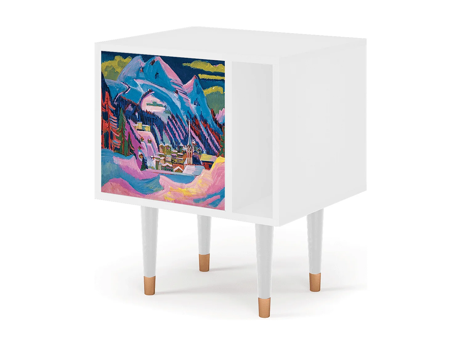 Table de nuit - 57х69х48 cm - S2 - Davos Winter, Blanc