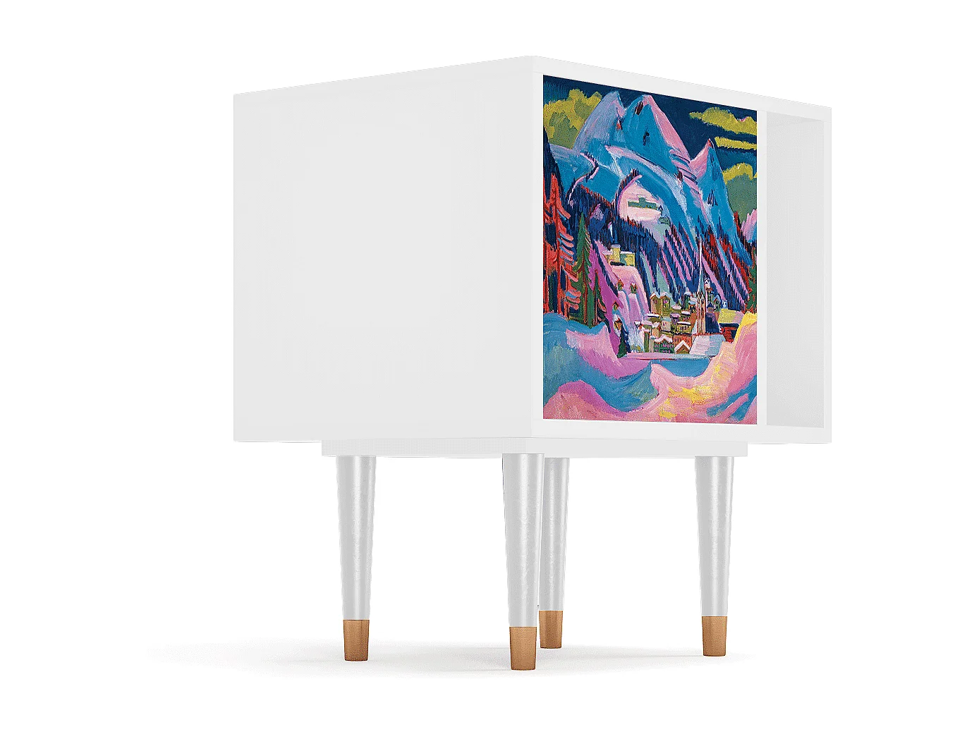 Table de nuit - 57х69х48 cm - S2 - Davos Winter, Blanc