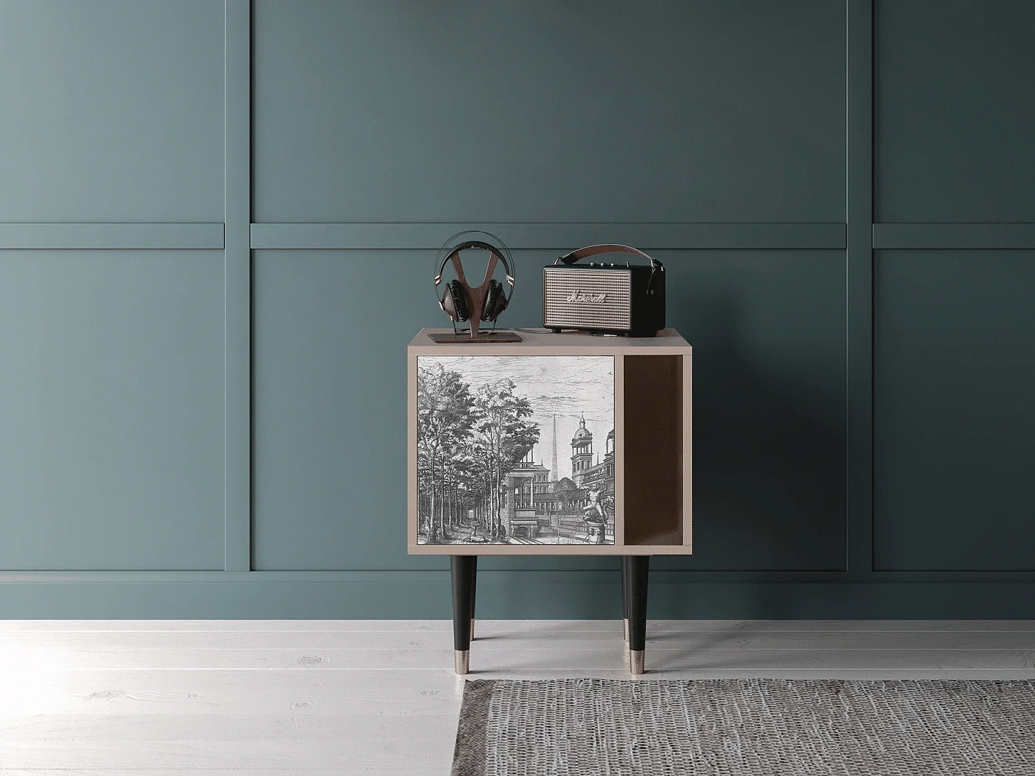 Table de nuit - 57х69х48 cm - S2 - View of the Piazza, Latte