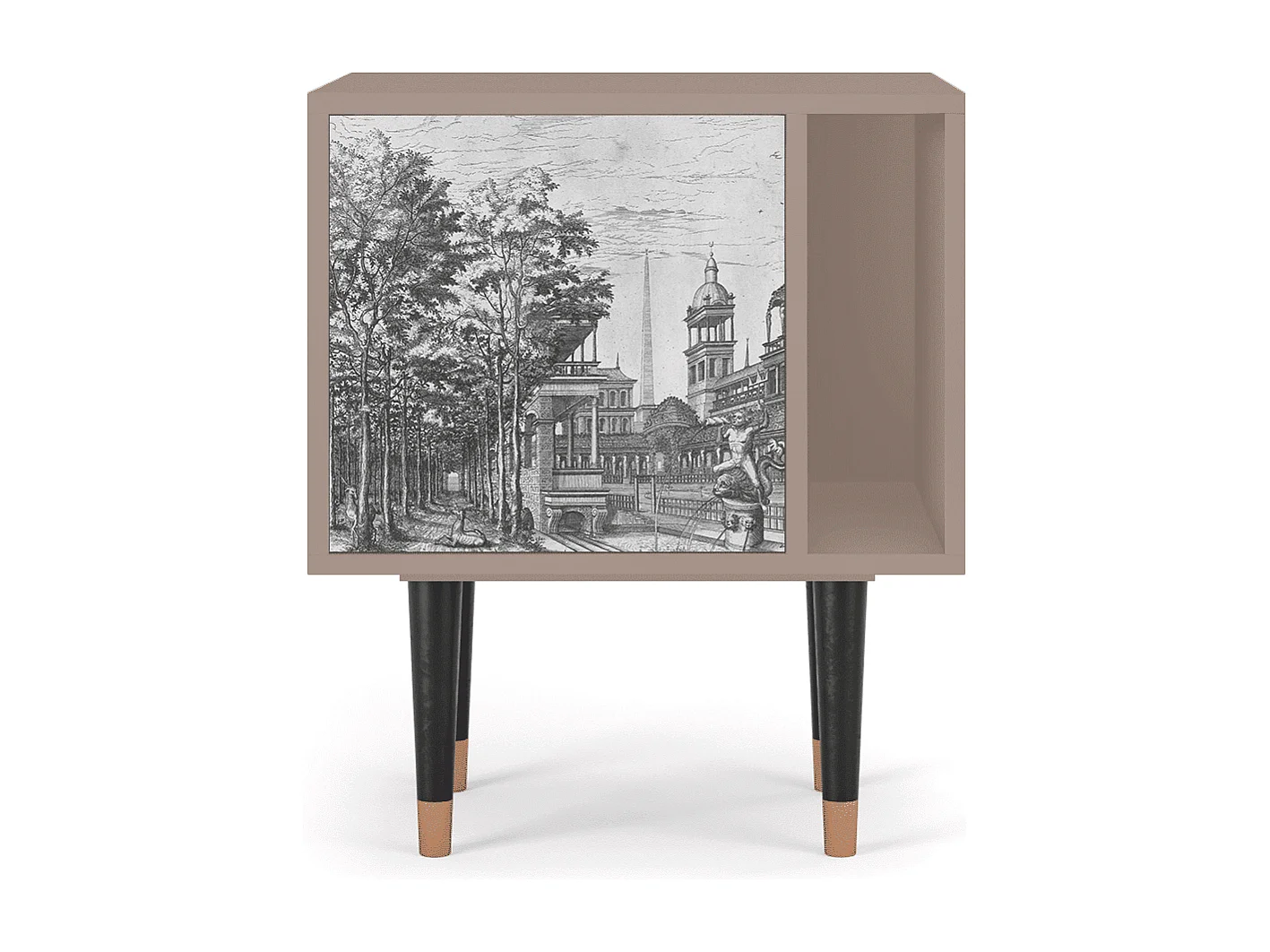 Table de nuit - 57х69х48 cm - S2 - View of the Piazza, Latte