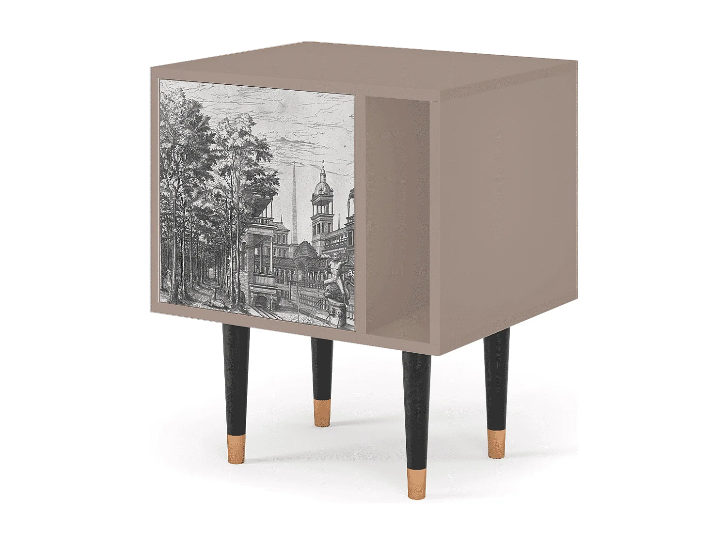 Table de nuit - 57х69х48 cm - S2 - View of the Piazza, Latte