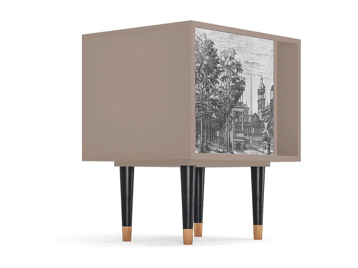 Table de nuit - 57х69х48 cm - S2 - View of the Piazza, Latte