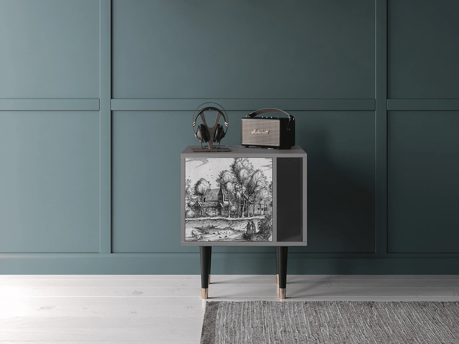 Nachttisch - 57х69х48 cm - S2 - A Pond, Grau