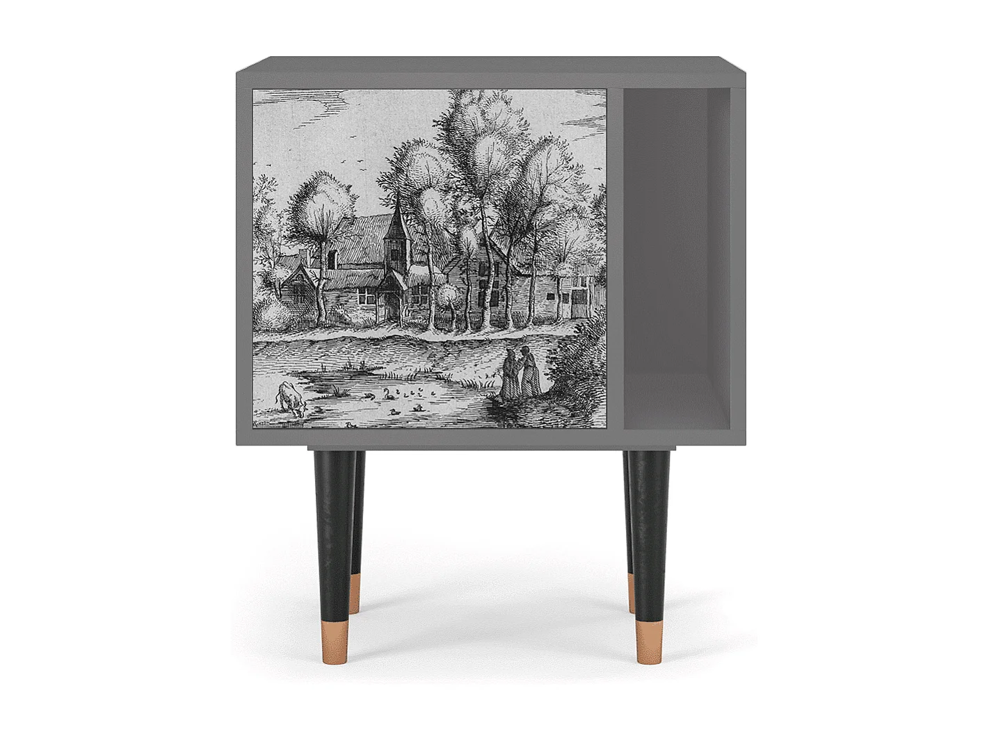 Nachttisch - 57х69х48 cm - S2 - A Pond, Grau