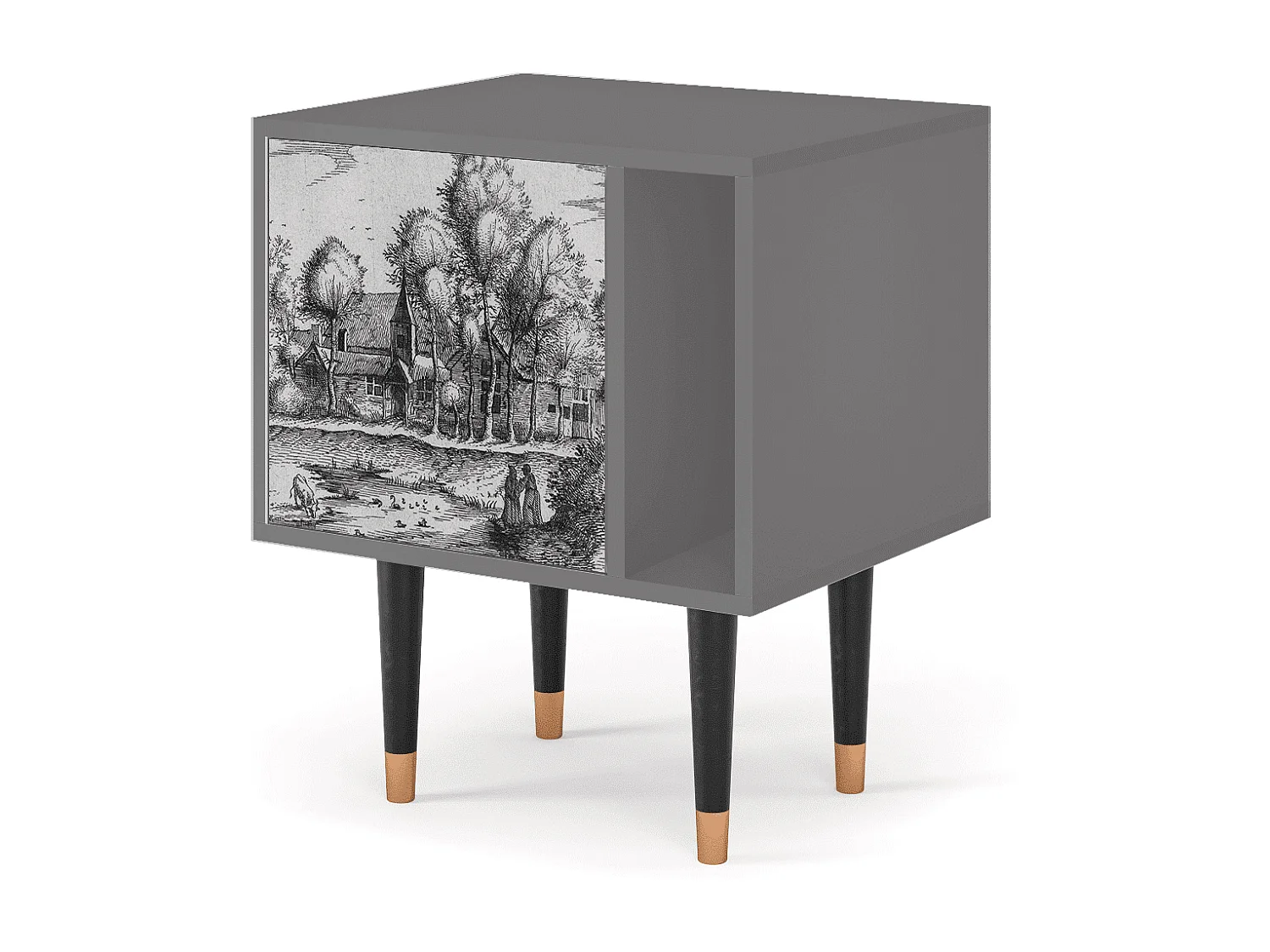 Nachttisch - 57х69х48 cm - S2 - A Pond, Grau