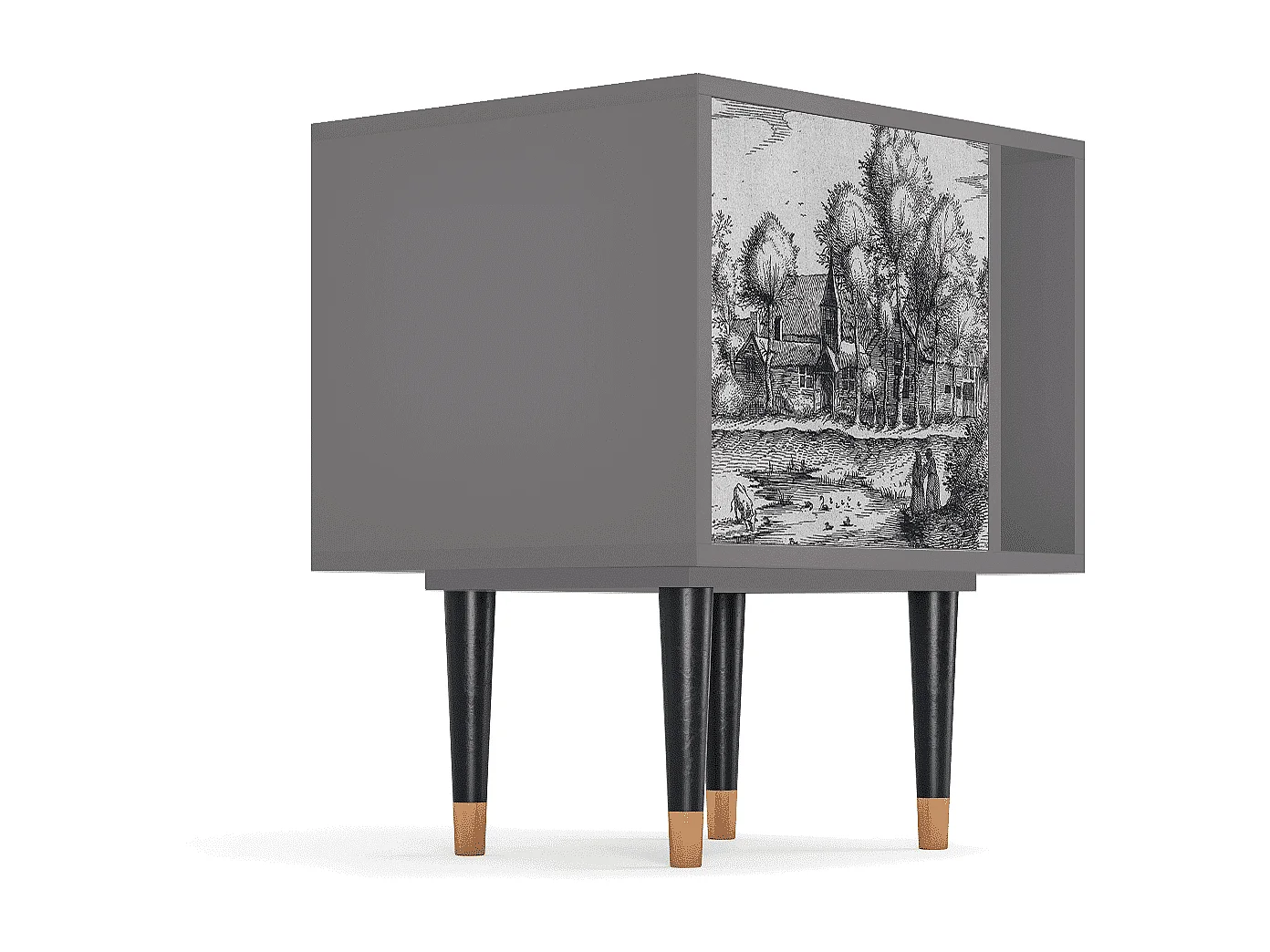 Nachttisch - 57х69х48 cm - S2 - A Pond, Grau