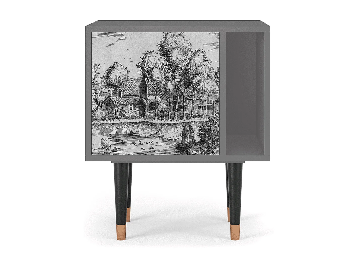 Nachtkastje - 57х69х48 cm - S2 - A Pond, Grijs