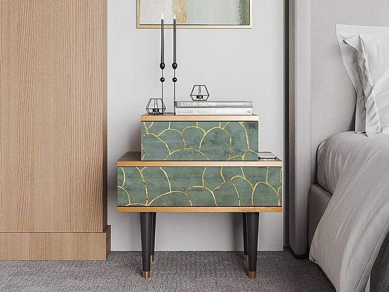 Nachttisch - 58х58х41 cm - NS1 - Magnificent Water Lily, Walnuss