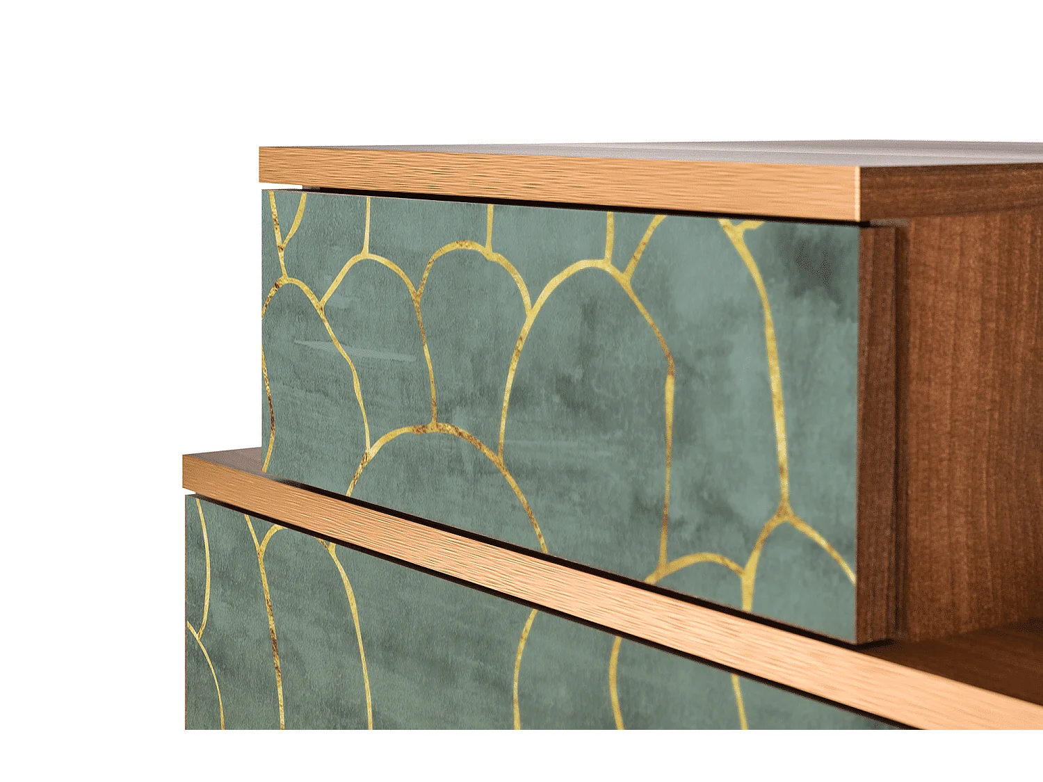 Nachtkastje - 58х58х41 cm - NS1 - Magnificent Water Lily, Walnoot