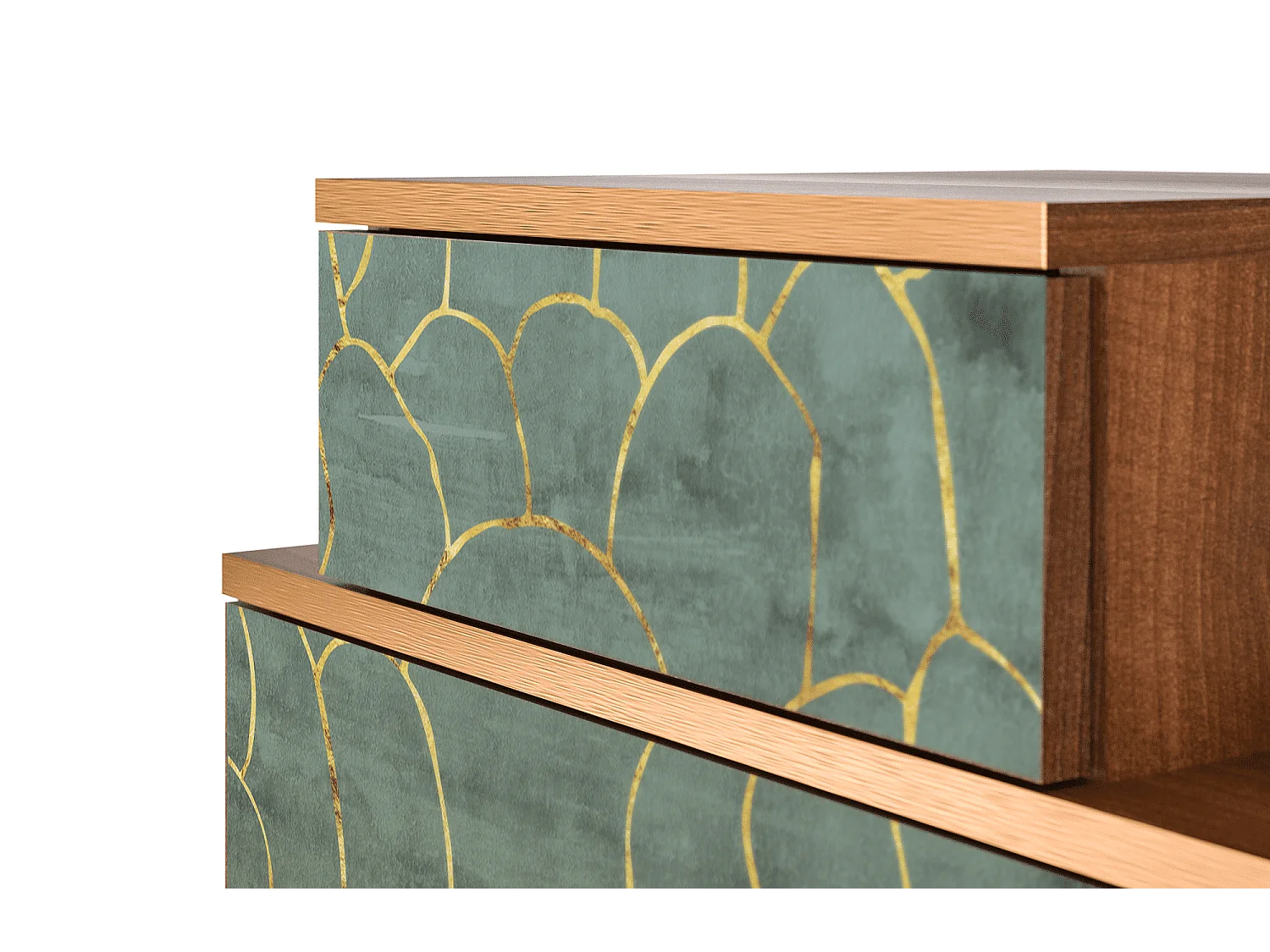 Stolik nocny - 58х58х41 cm - NS1 - Magnificent Water Lily, Orzech