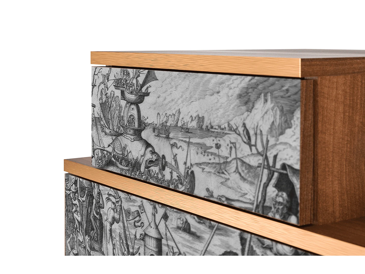 Table de nuit - 58х58х41 cm - NS1 - The Temptation, Noyer