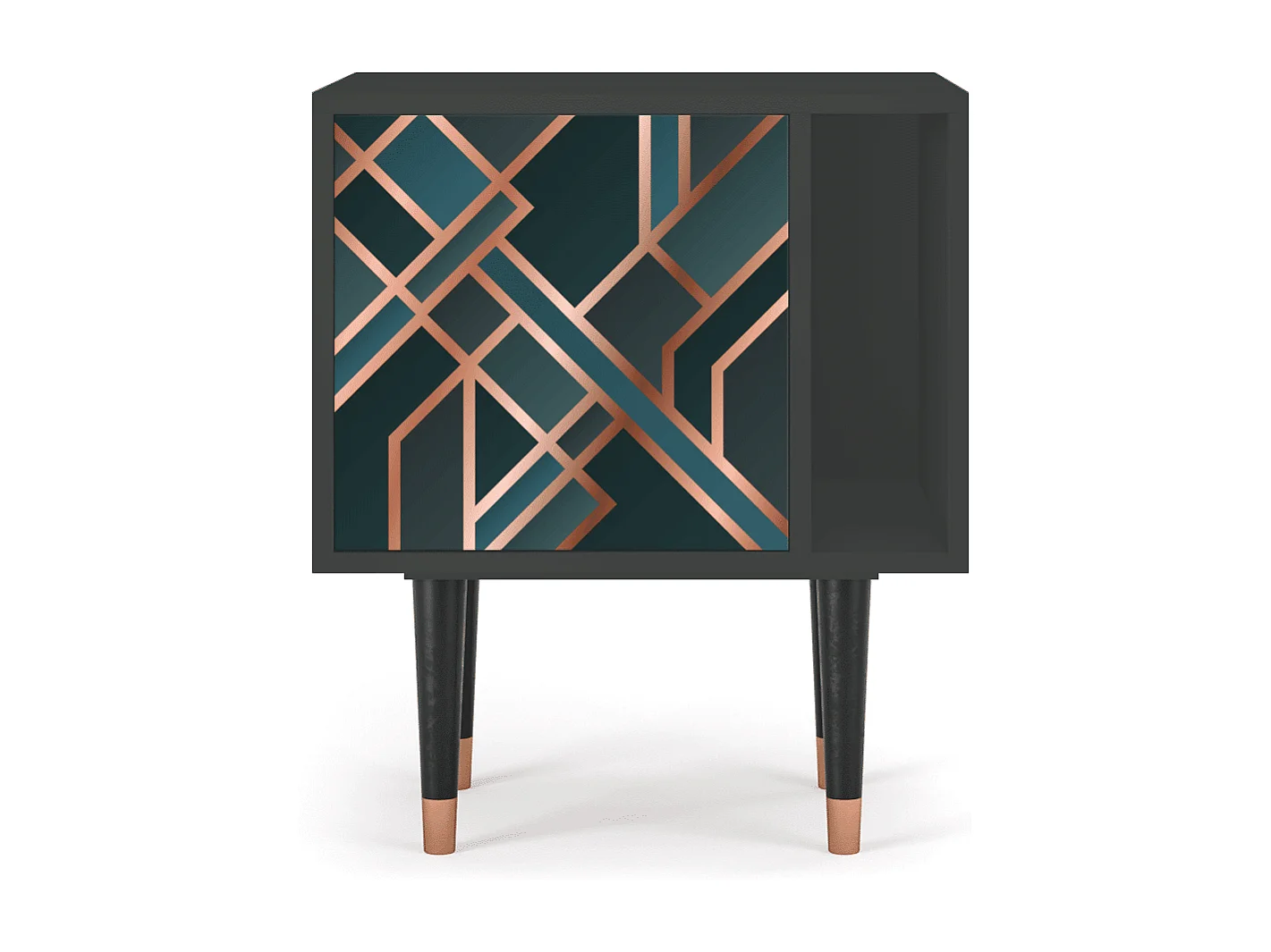 Nachtkastje - 57х69х48 cm - S2 - Bronze Crossroad, Antraciet