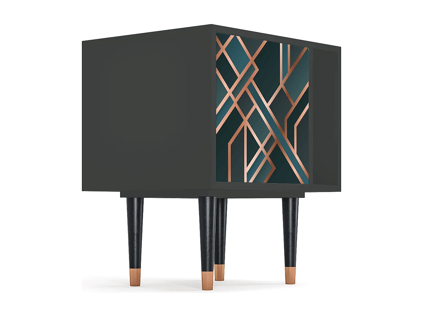 Nachtkastje - 57х69х48 cm - S2 - Bronze Crossroad, Antraciet