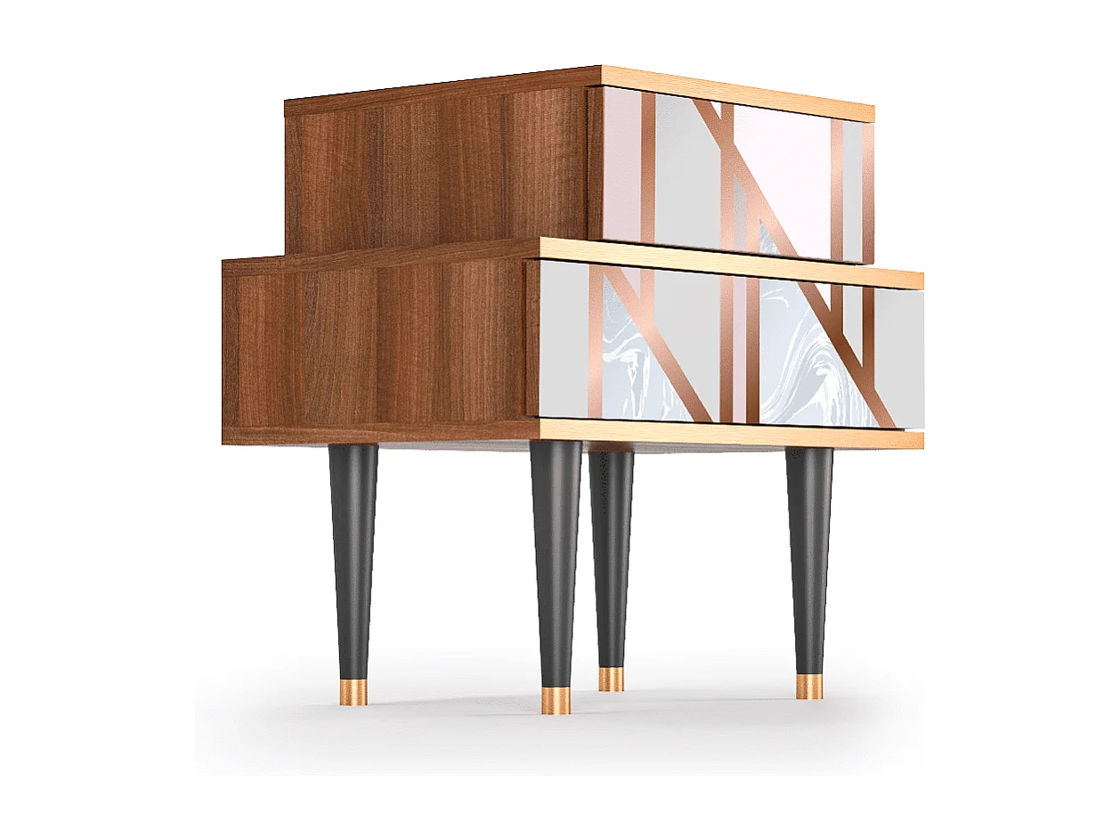 Table de nuit - 58х58х41 cm - NS1 - Champagne Story, Noyer