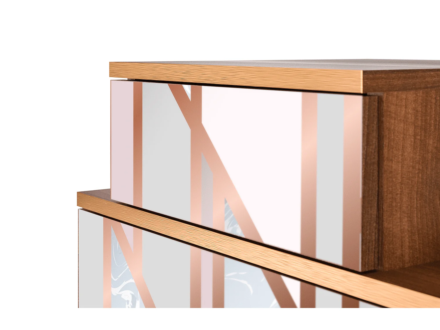 Table de nuit - 58х58х41 cm - NS1 - Champagne Story, Noyer