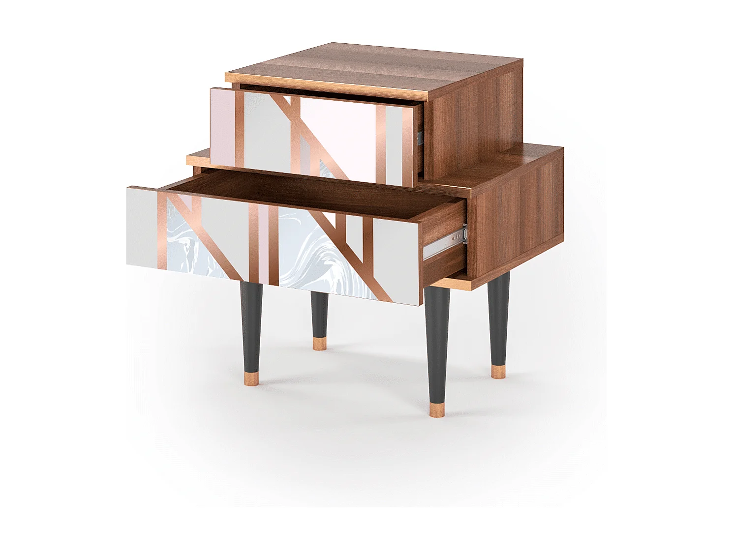 Table de nuit - 58х58х41 cm - NS1 - Champagne Story, Noyer