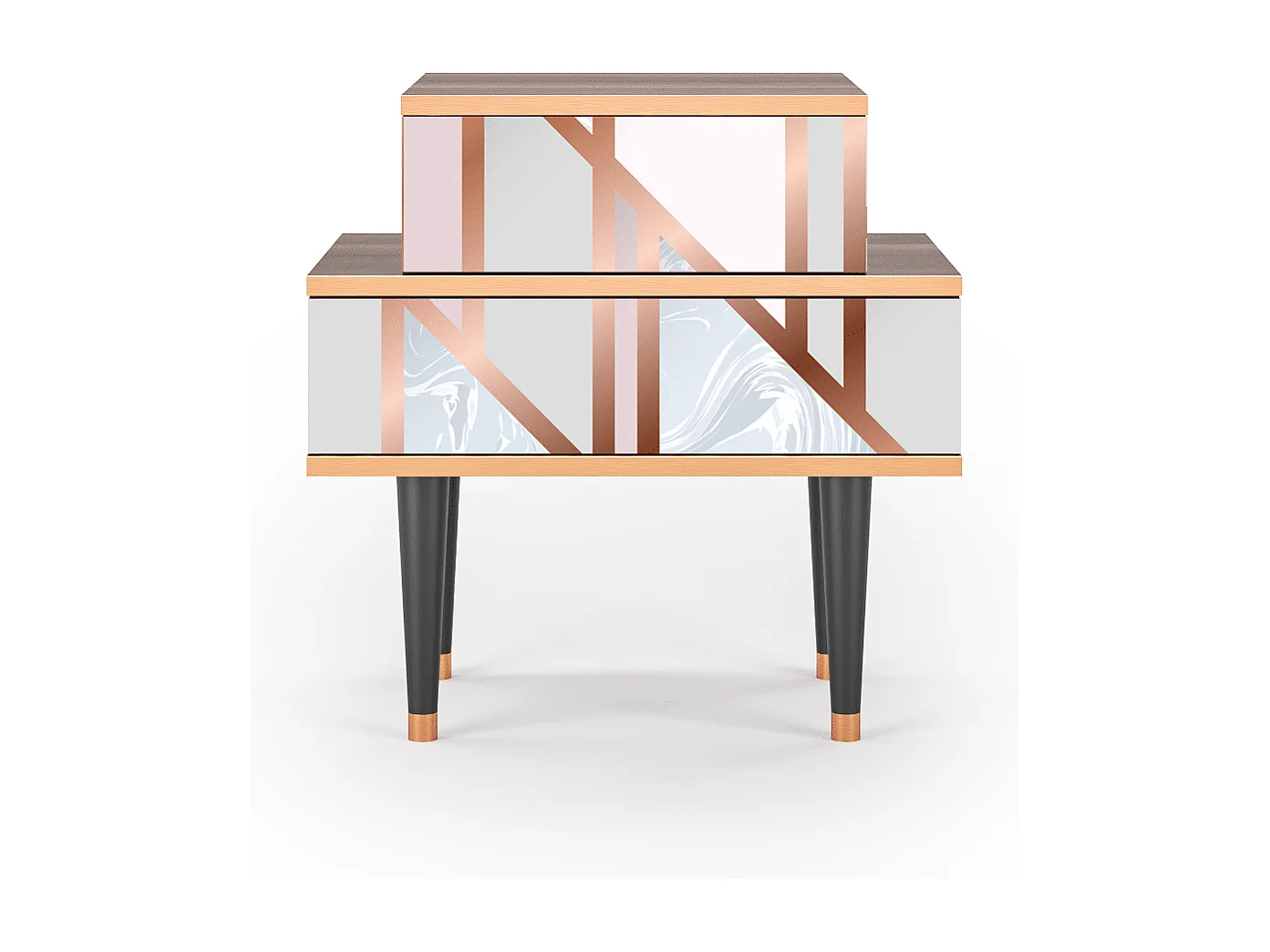 Comodino - 58х58х41 cm - NS1 - Champagne Story, Noce