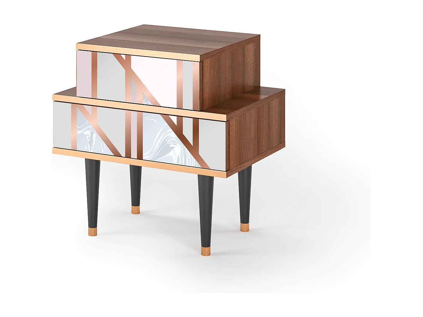 Comodino - 58х58х41 cm - NS1 - Champagne Story, Noce