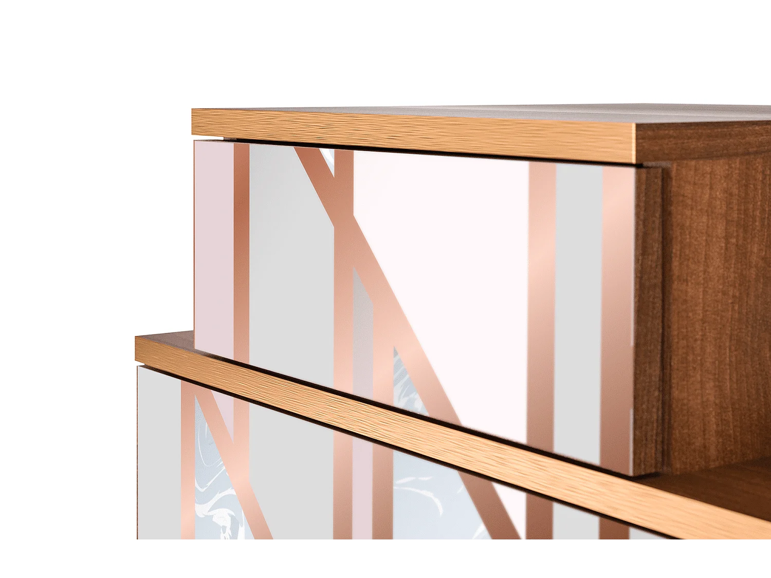 Comodino - 58х58х41 cm - NS1 - Champagne Story, Noce