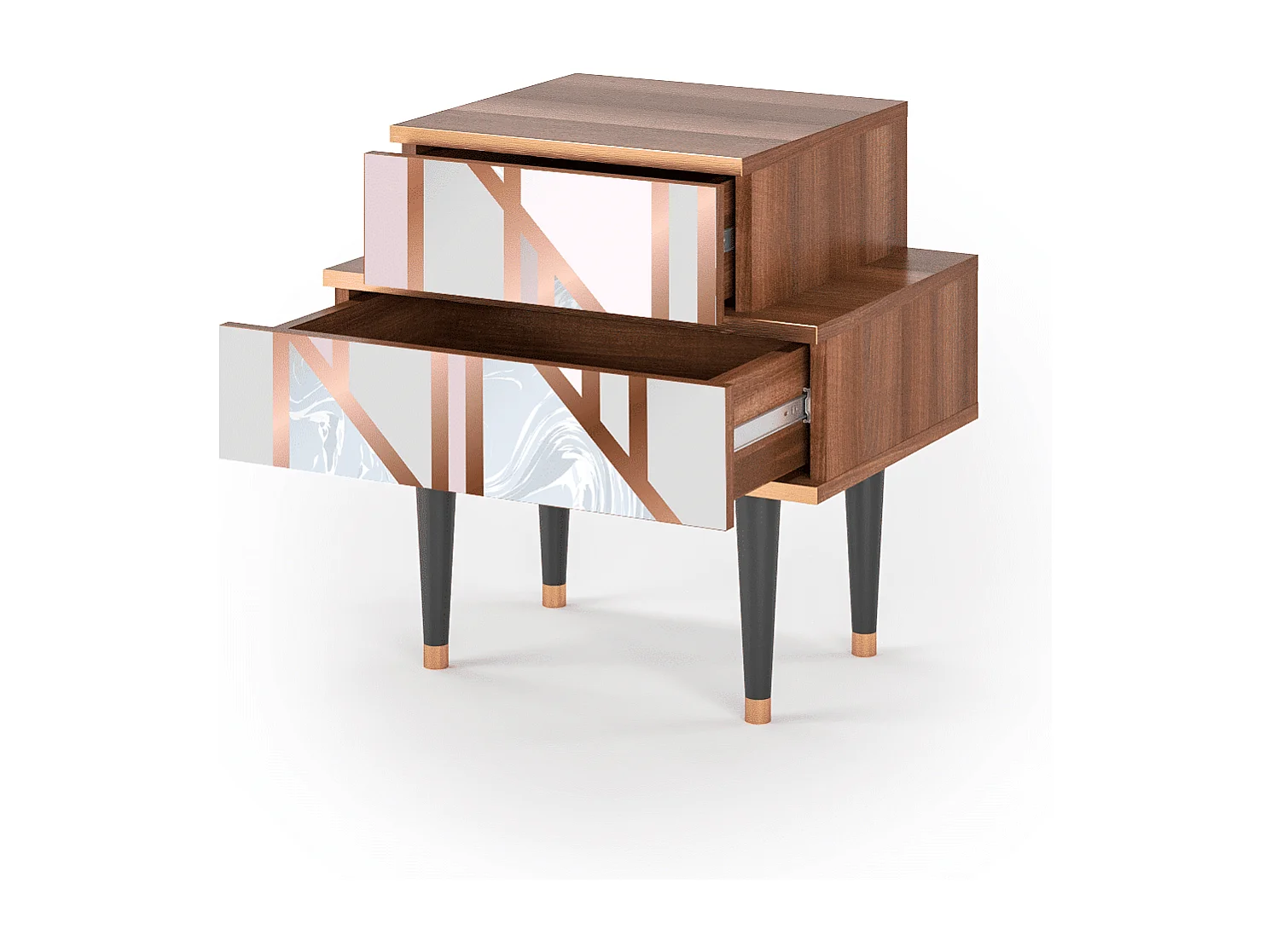 Comodino - 58х58х41 cm - NS1 - Champagne Story, Noce