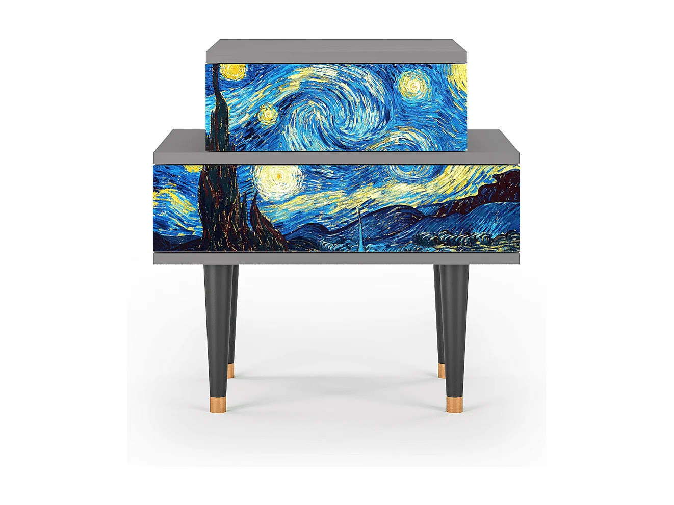Table de nuit - 58х58х41 cm - NS1 - The Starry Night  , Gris