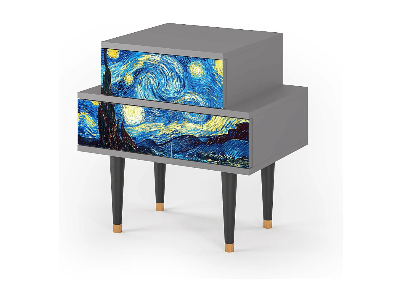 Table de nuit - 58х58х41 cm - NS1 - The Starry Night  , Gris