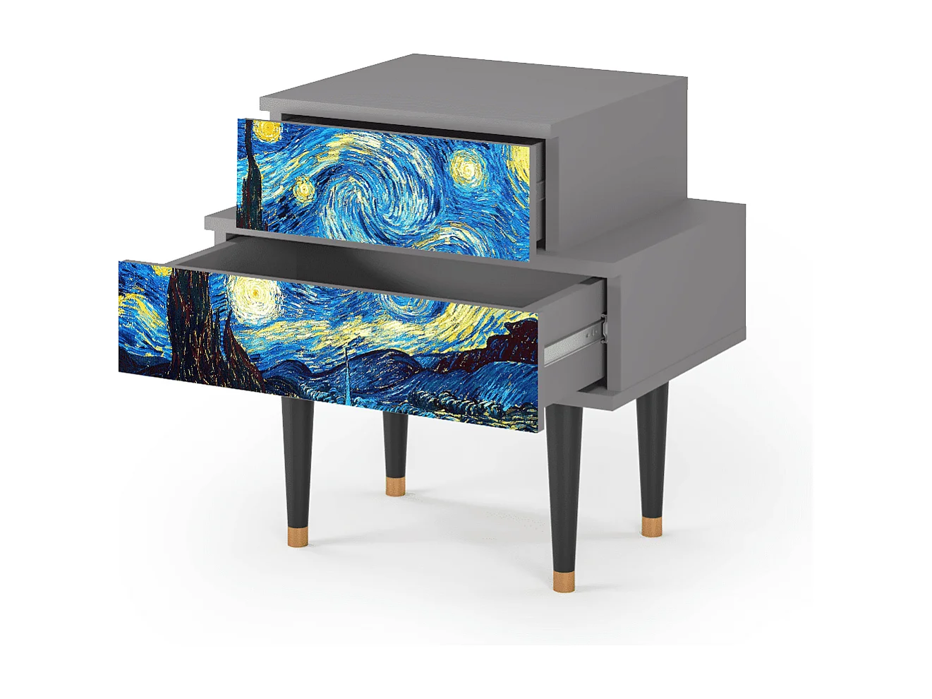 Table de nuit - 58х58х41 cm - NS1 - The Starry Night  , Gris