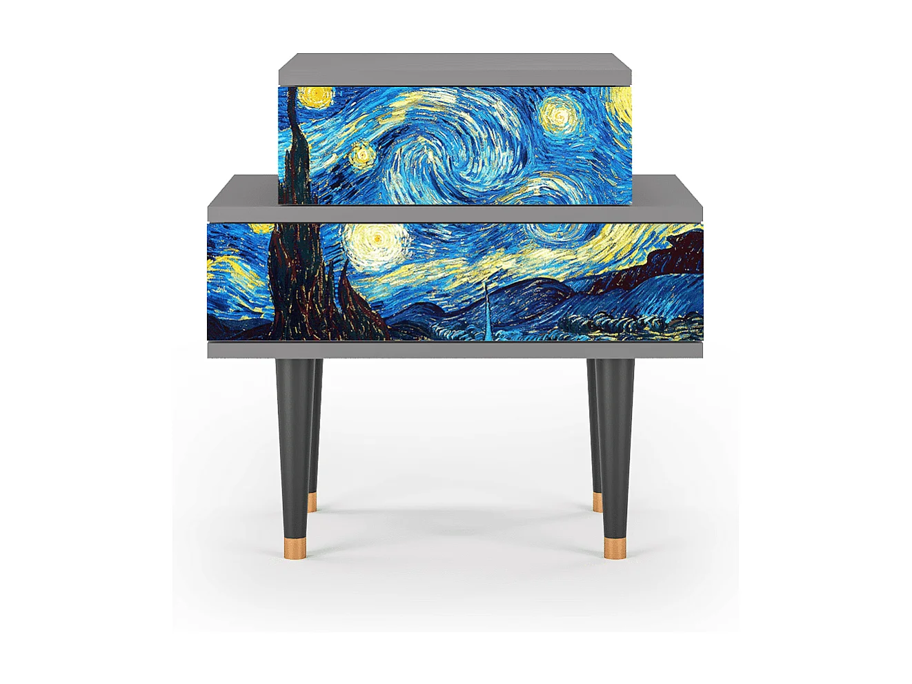 Table de nuit - 58х58х41 cm - NS1 - The Starry Night  , Gris