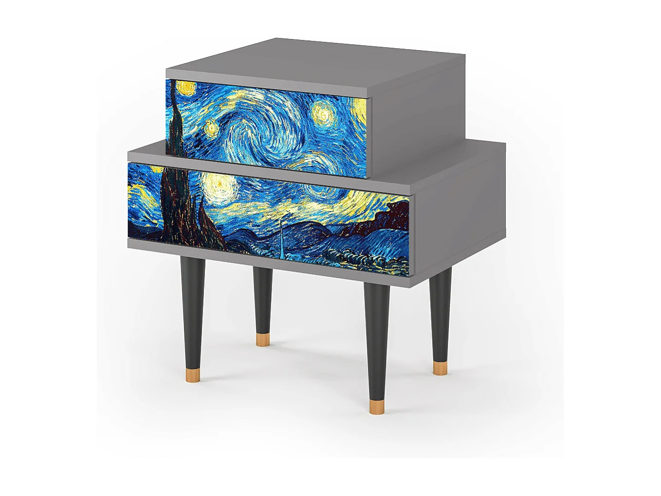 Table de nuit - 58х58х41 cm - NS1 - The Starry Night  , Gris