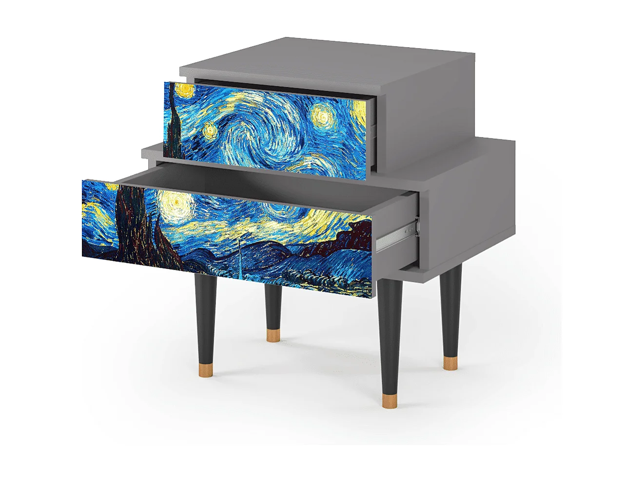 Table de nuit - 58х58х41 cm - NS1 - The Starry Night  , Gris