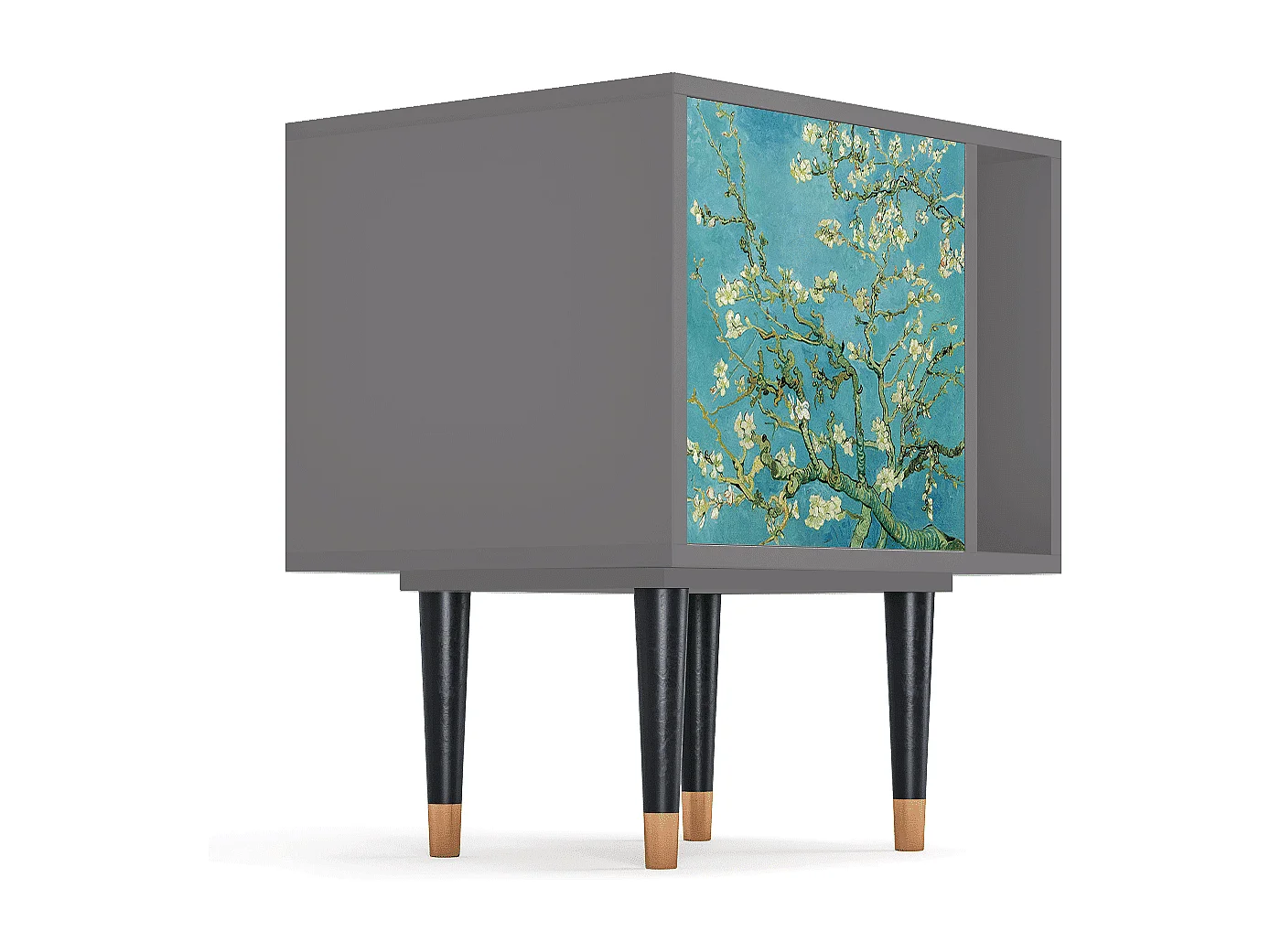 Stolik nocny - 57х69х48 cm - S2 - Almond Blossom, Szary