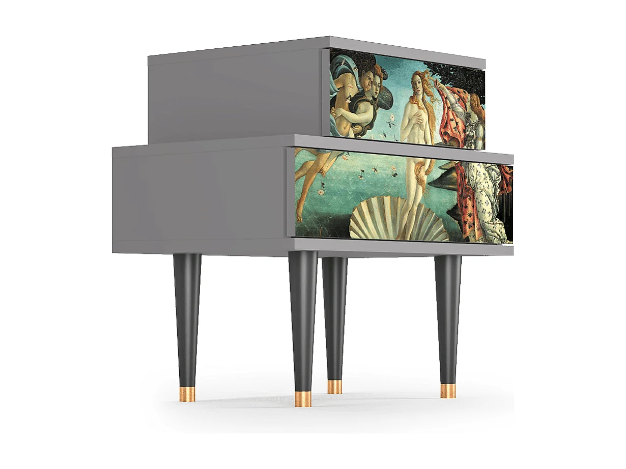 Criado-mudo - 58х58х41 cm - NS1 - The Birth of Venus, Cinza