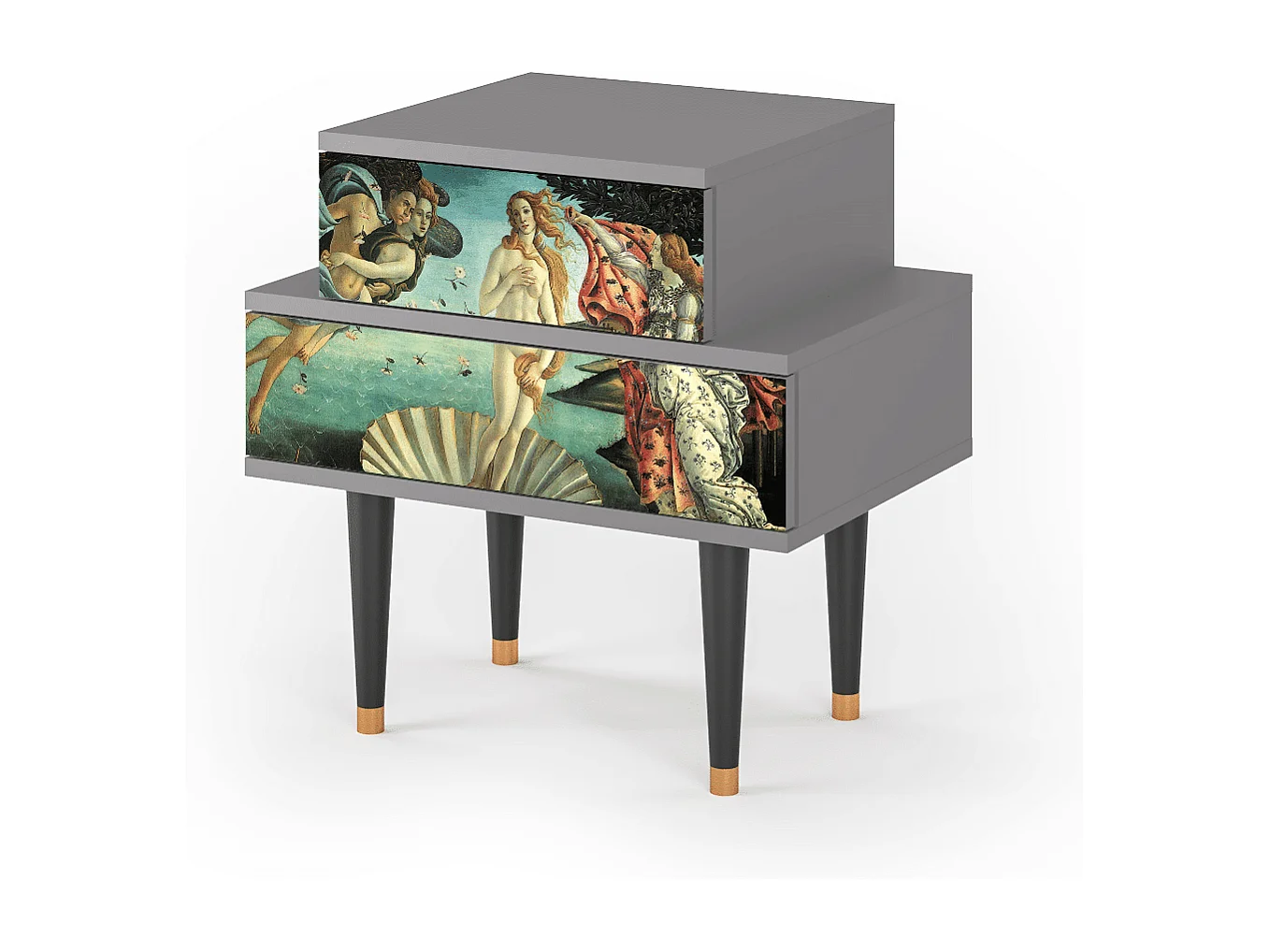 Table de nuit - 58х58х41 cm - NS1 - The Birth of Venus, Gris