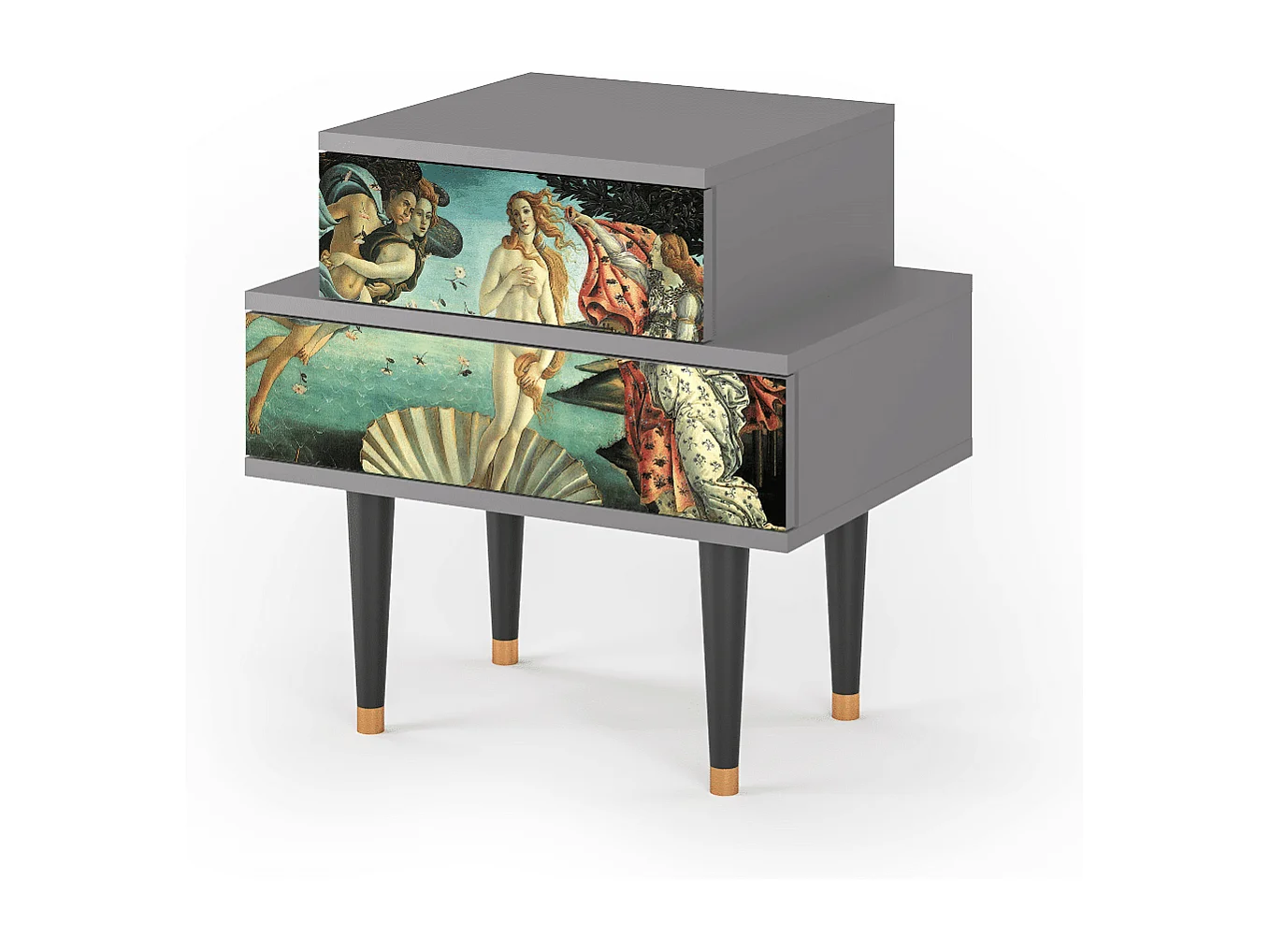 Stolik nocny - 58х58х41 cm - NS1 - The Birth of Venus, Szary