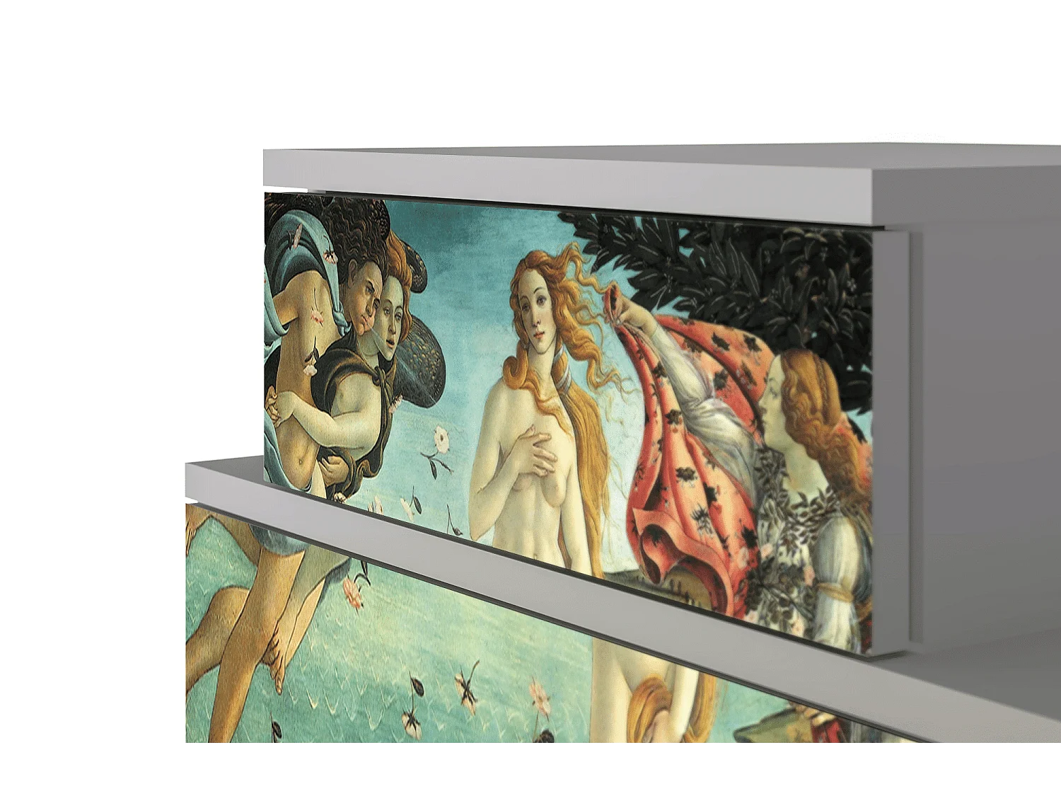 Stolik nocny - 58х58х41 cm - NS1 - The Birth of Venus, Szary