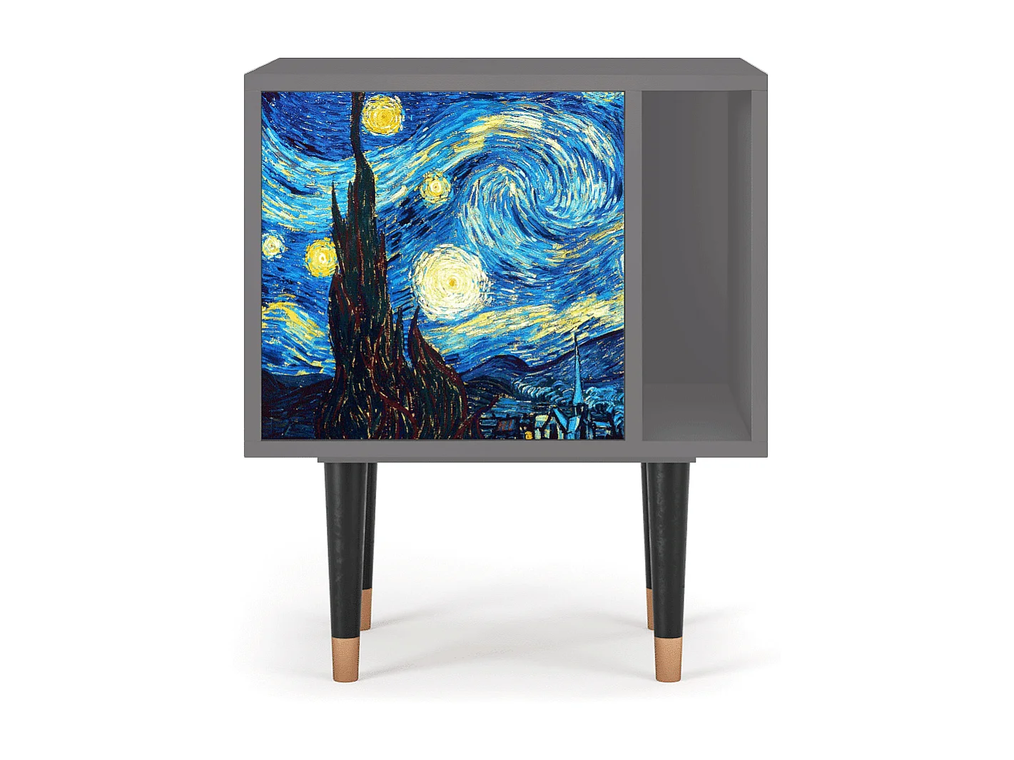 Criado-mudo - 57х69х48 cm - S2 - The Starry Night  , Cinza