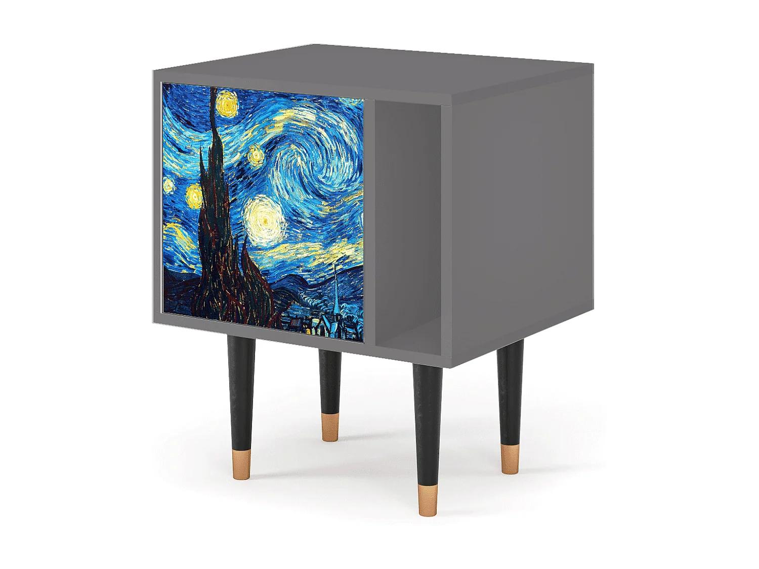 Criado-mudo - 57х69х48 cm - S2 - The Starry Night  , Cinza