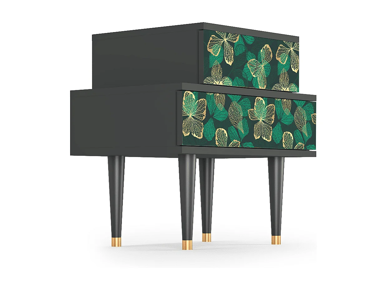 Table de nuit - 58х58х41 cm - NS1 - Green Flower, Anthracite