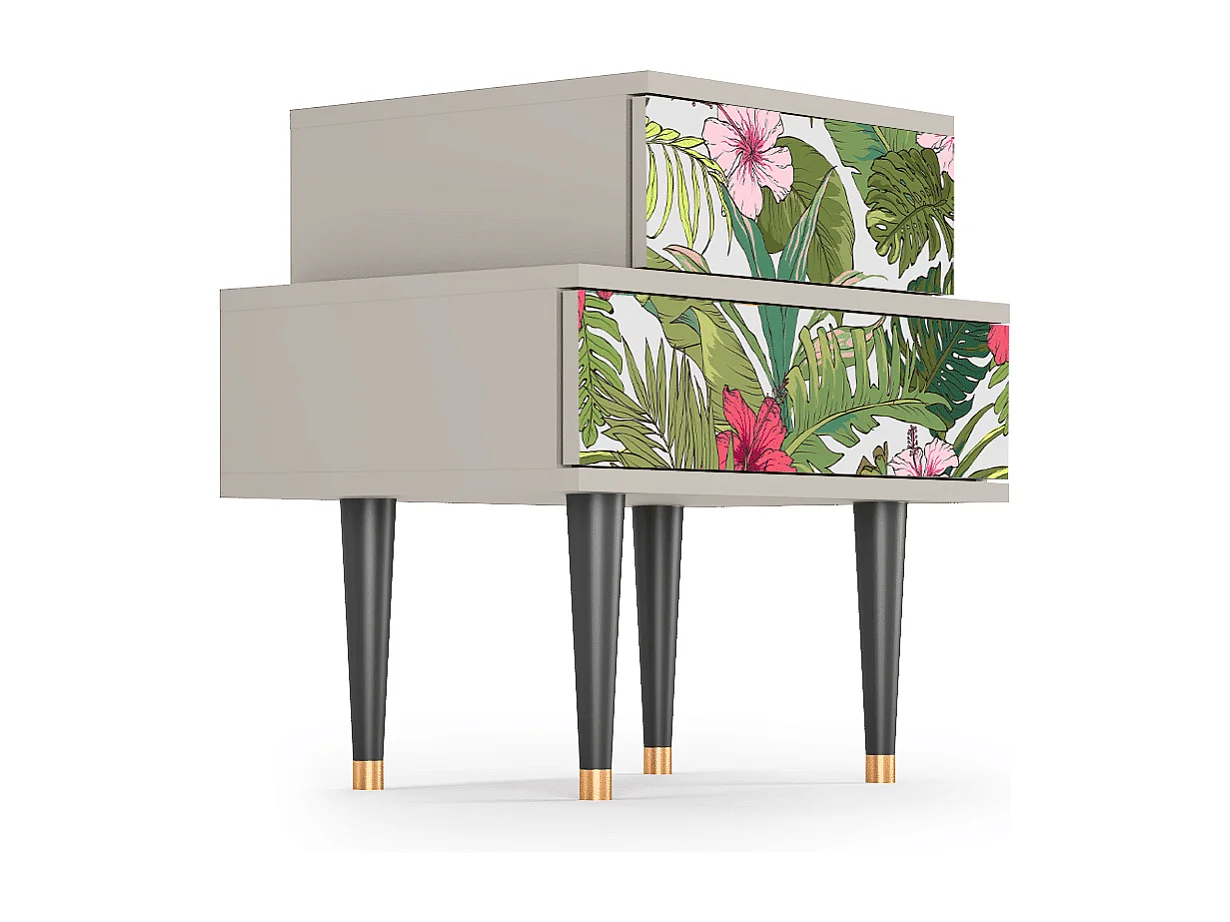 Nachtkastje - 58х58х41 cm - NS1 - Verdant Tropics, Zand