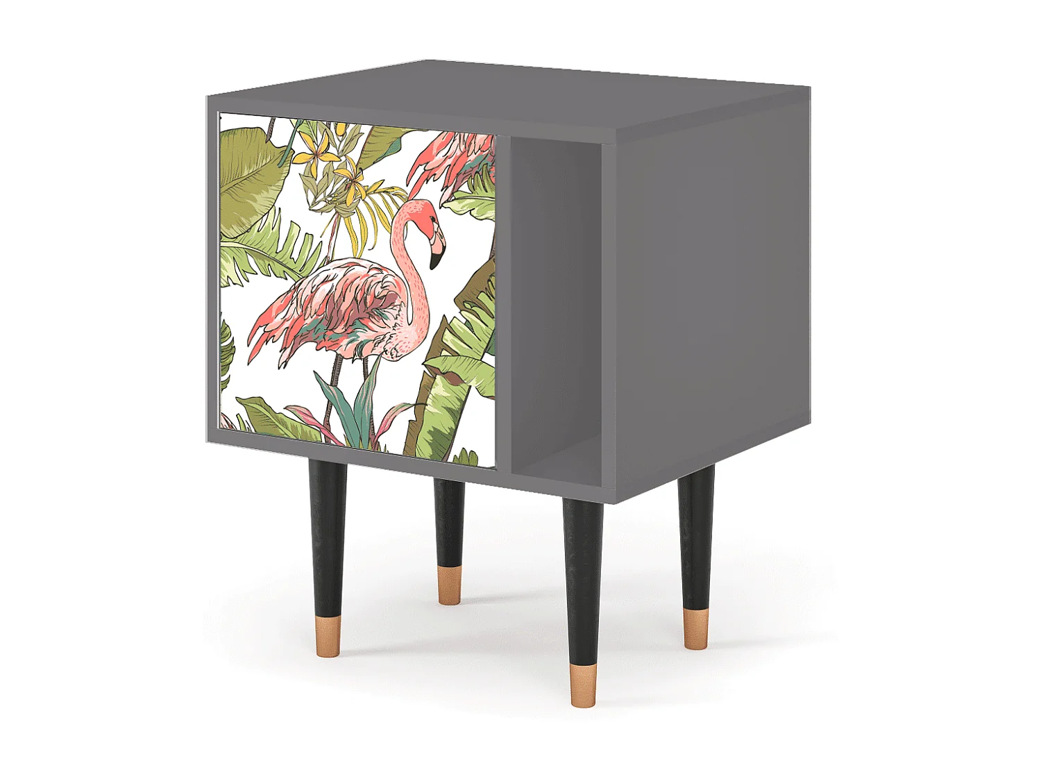 Stolik nocny - 57х69х48 cm - S2 - Sweet Flamingo, Szary
