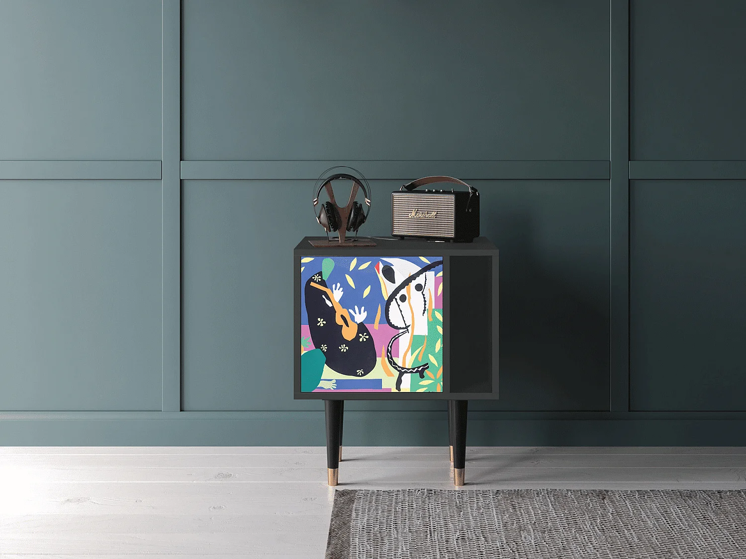 Mesita de noche - 57х69х48 cm - S2 - La Tristesse du Roi, Antracita